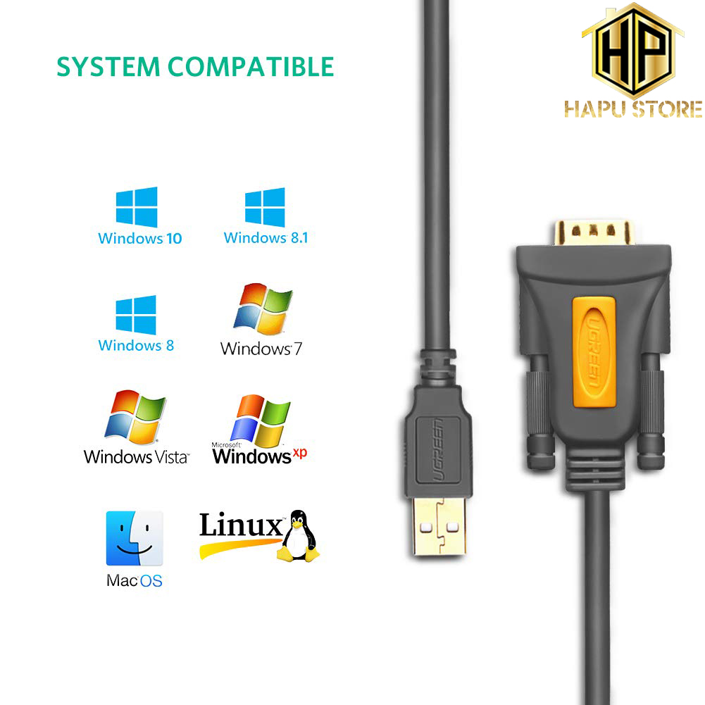 Dây cáp USB sang Com (RS232) dài 1.5m Ugreen 2021