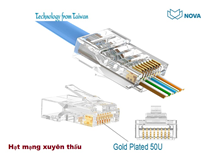 Đầu bấm mạng cat5E xuyên thấu NovaLink CC-01-00177 cao cấp 1 hộp đầy đủ